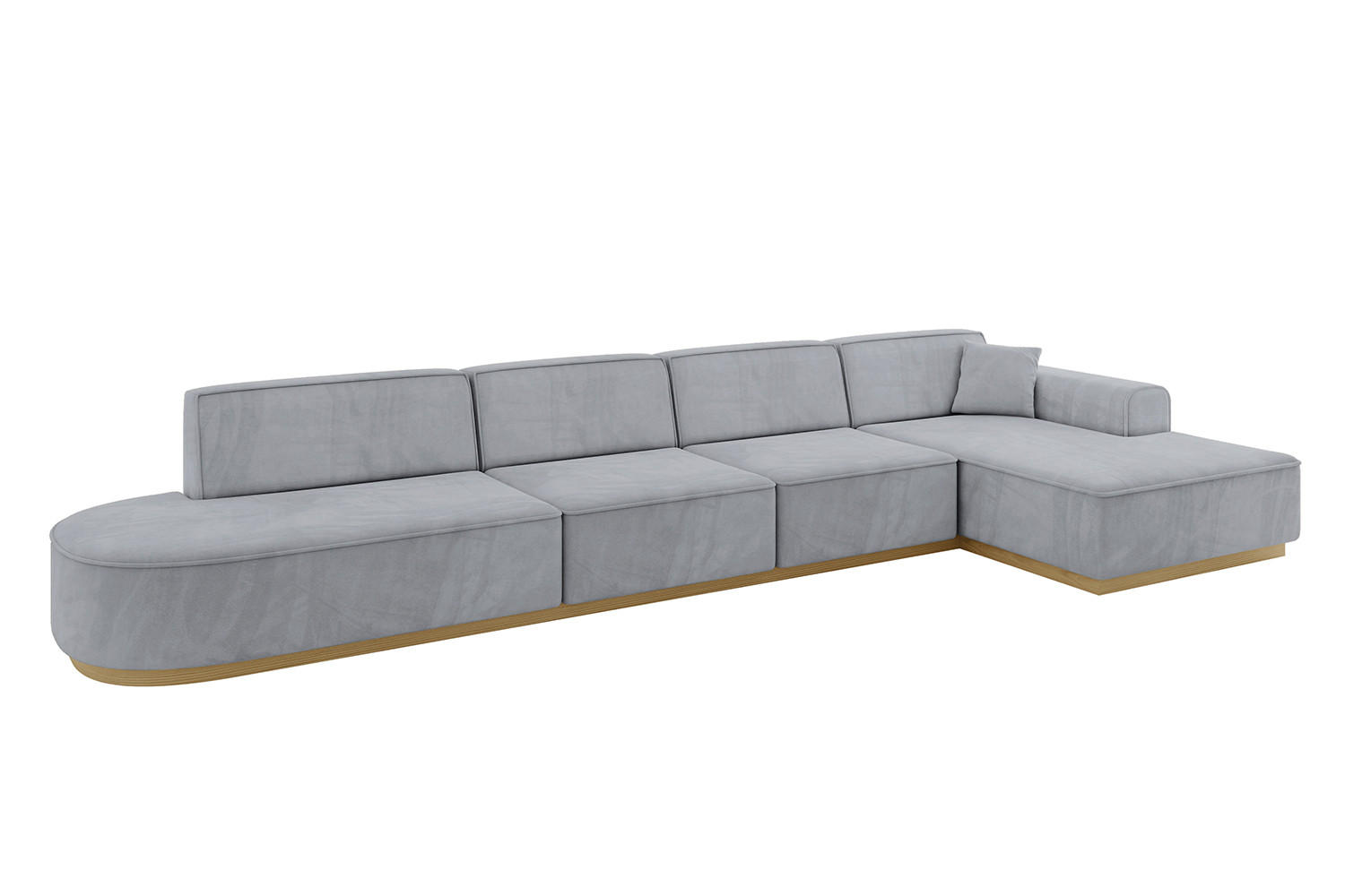 ECKSOFA Ottomane Rechts IREA-L3-v2 - 403x165x81 cm Grau - Grau, Holzwerkstoff/Textil (403/165cm) - ALTDECOR