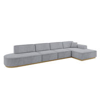 ECKSOFA Ottomane Rechts IREA-L3-v2 - 403x165x81 cm Grau - Grau, Holzwerkstoff/Textil (403/165cm) - ALTDECOR
