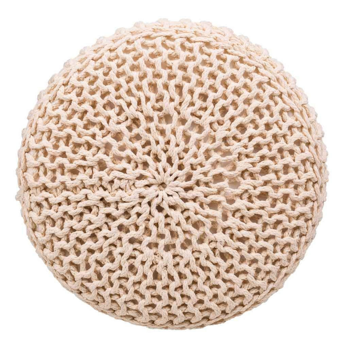 HOCKER aus Holz und Baumwolle, 32x40cm - Beige, Holzwerkstoff (32/40/32cm) - Wanderlust