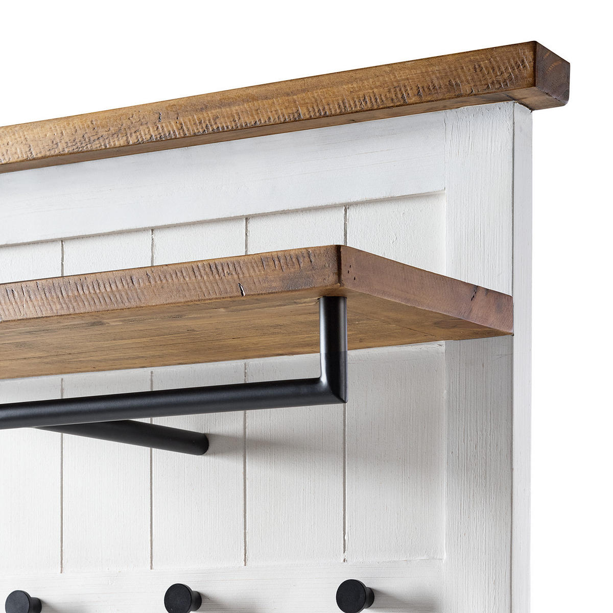 GARDEROBENPANEEL - Kiefer massiv / Metall - Kieferfarben, Holz (65/149/6cm) - home24