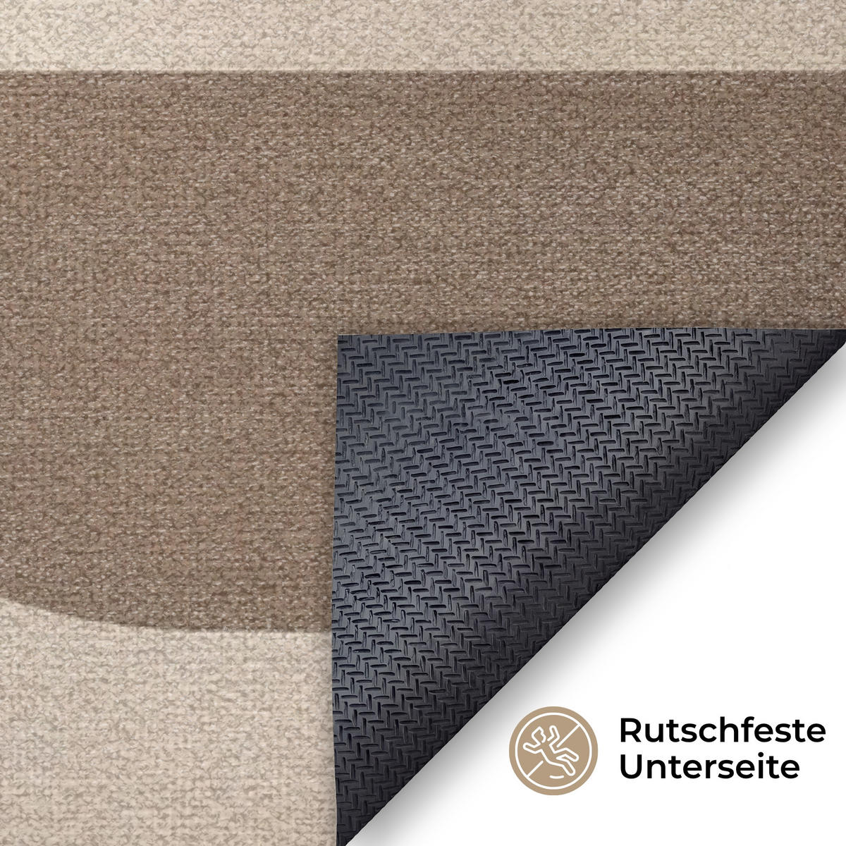 FUSSMATTE Geometrisch - Gewebte Struktur - Modern Fußabtreter 150x90 cm - Beige, Kunststoff (150/90cm) - MuchoWow