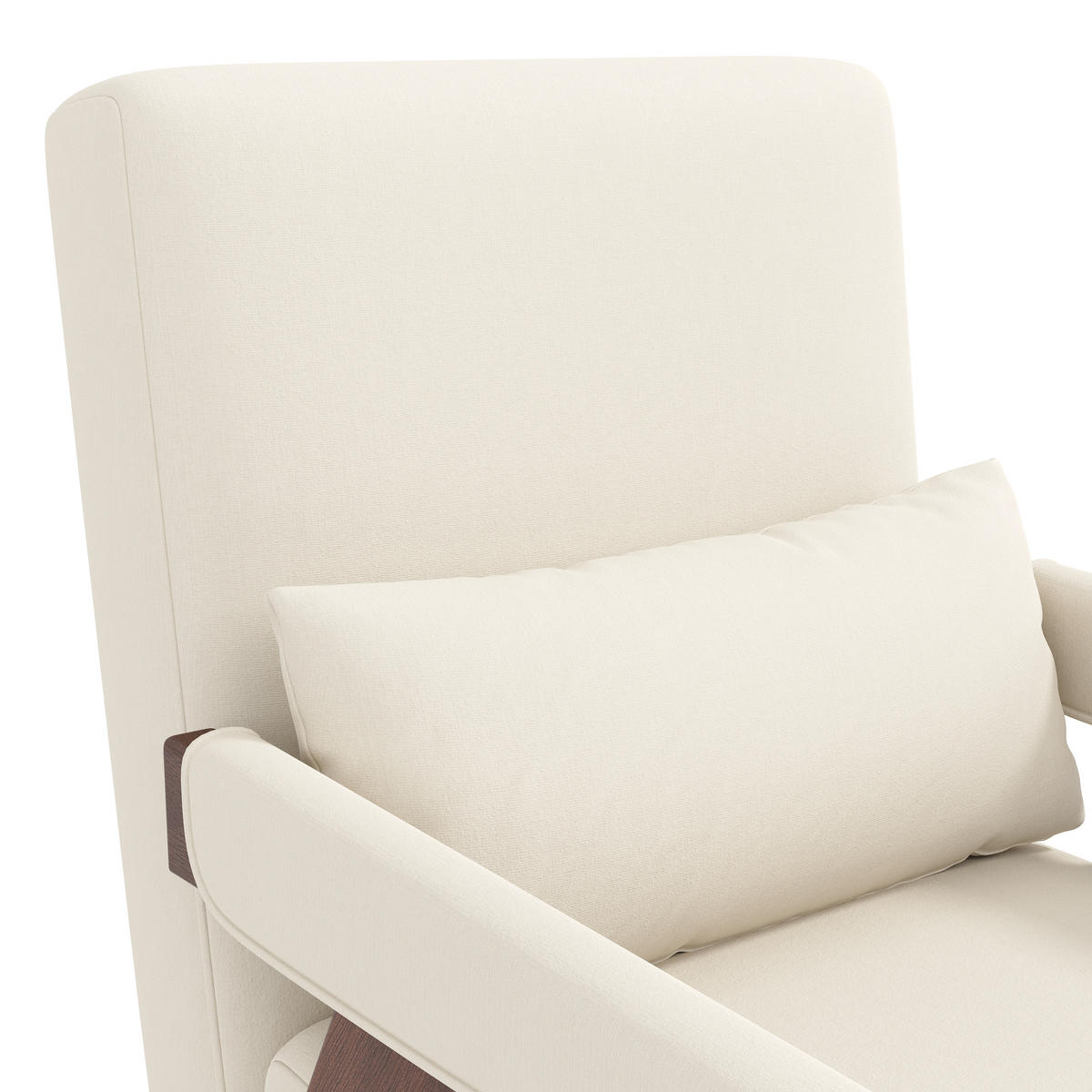 SCHLAFSESSEL Leinen Beige mit Schlaffunktion, verstellbarer Rückenlehne und mit Kissen - Beige/Walnussfarben, Holz/Holzwerkstoff (64/87/60cm) - WISHDOR