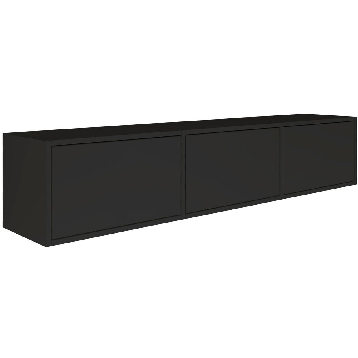 TV-LOWBOARD Framme hängend, 3 Klappen, Schwarz, 150/30/30 cm - Schwarz, Holzwerkstoff (150.1/30/30cm) - Selsey