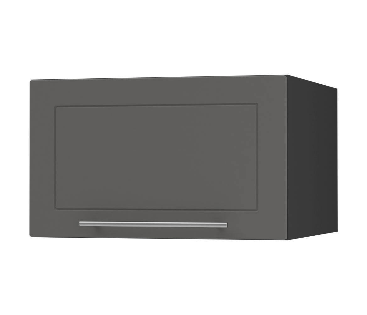 KLAPPHÄNGESCHRANK Kvantum W6B/60 Graphit Matt / Schwarz Matt 60 / 59 / 36cm - Schwarz/Graphitfarben, Holz/Holzwerkstoff (60/36/59cm) - Feldmann-Wohnen