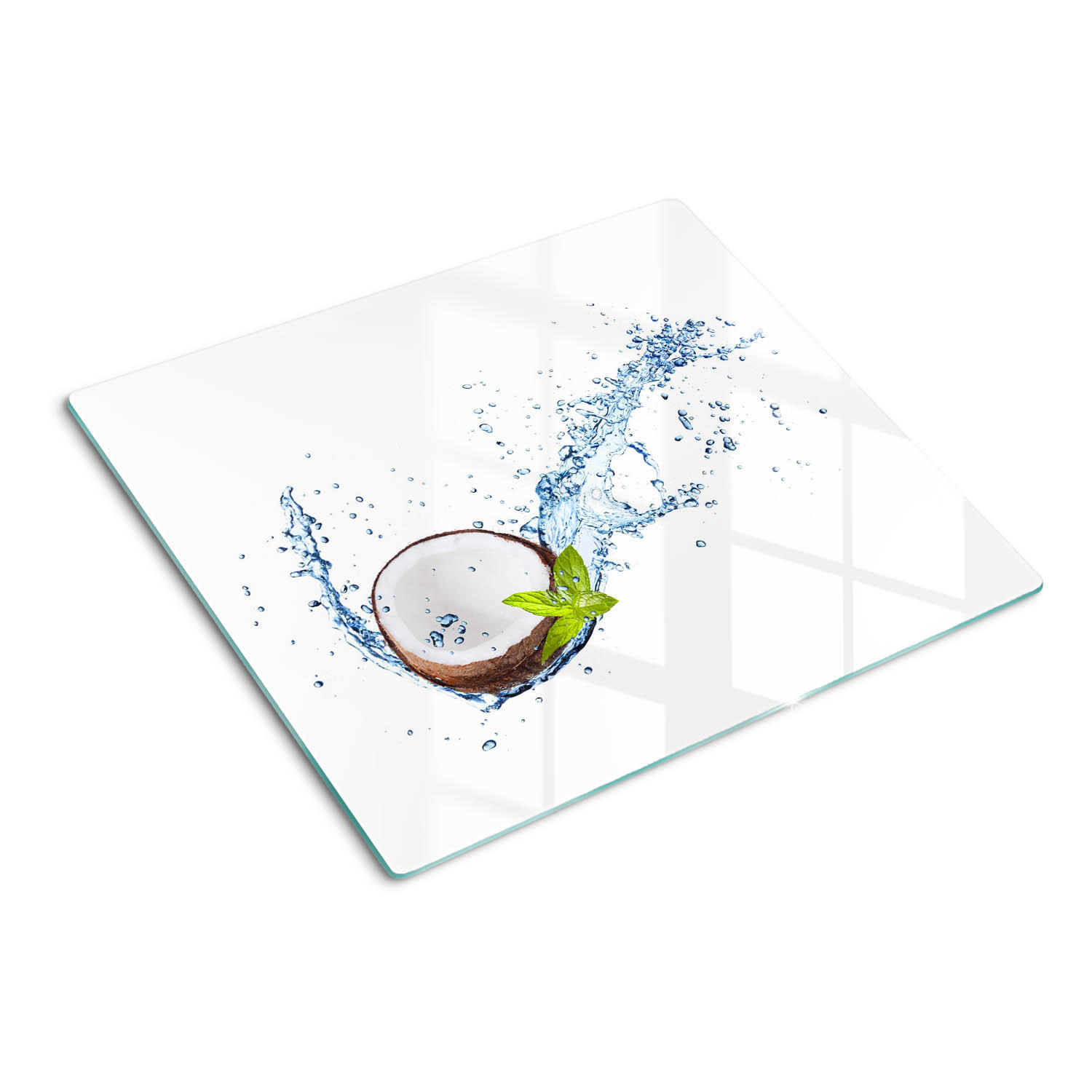 GLASPLATTE 60x52 cm Kokosnuss und Wasser - Braun, Glas (60/0.4/52cm) - TULUP