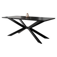 ESSTISCH Flora - Schwarz, Holzwerkstoff/Metall (90/190/74cm) - MIRJAN24