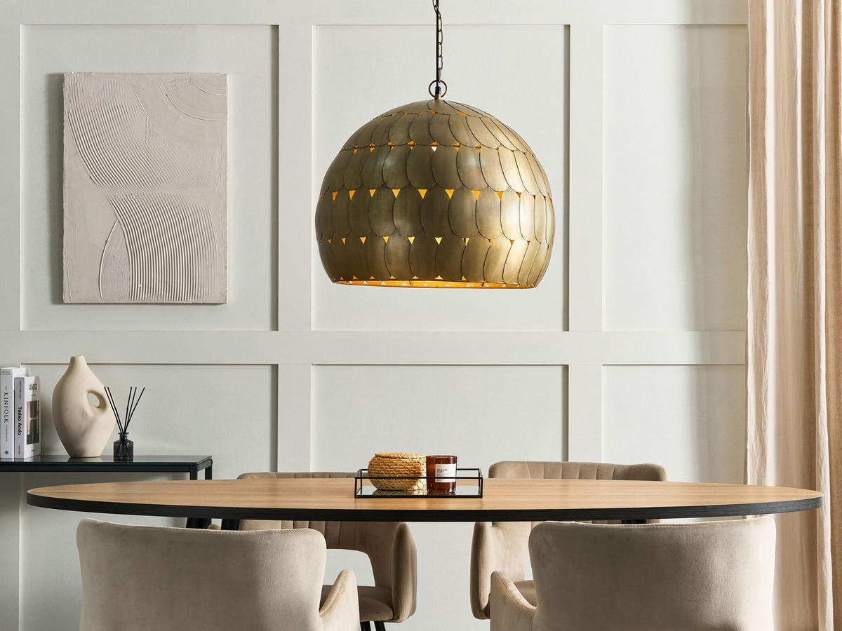 HÄNGELEUCHTE Harangi 50/50/156 cm - Messingfarben, Metall (50/50/156cm) - Beliani