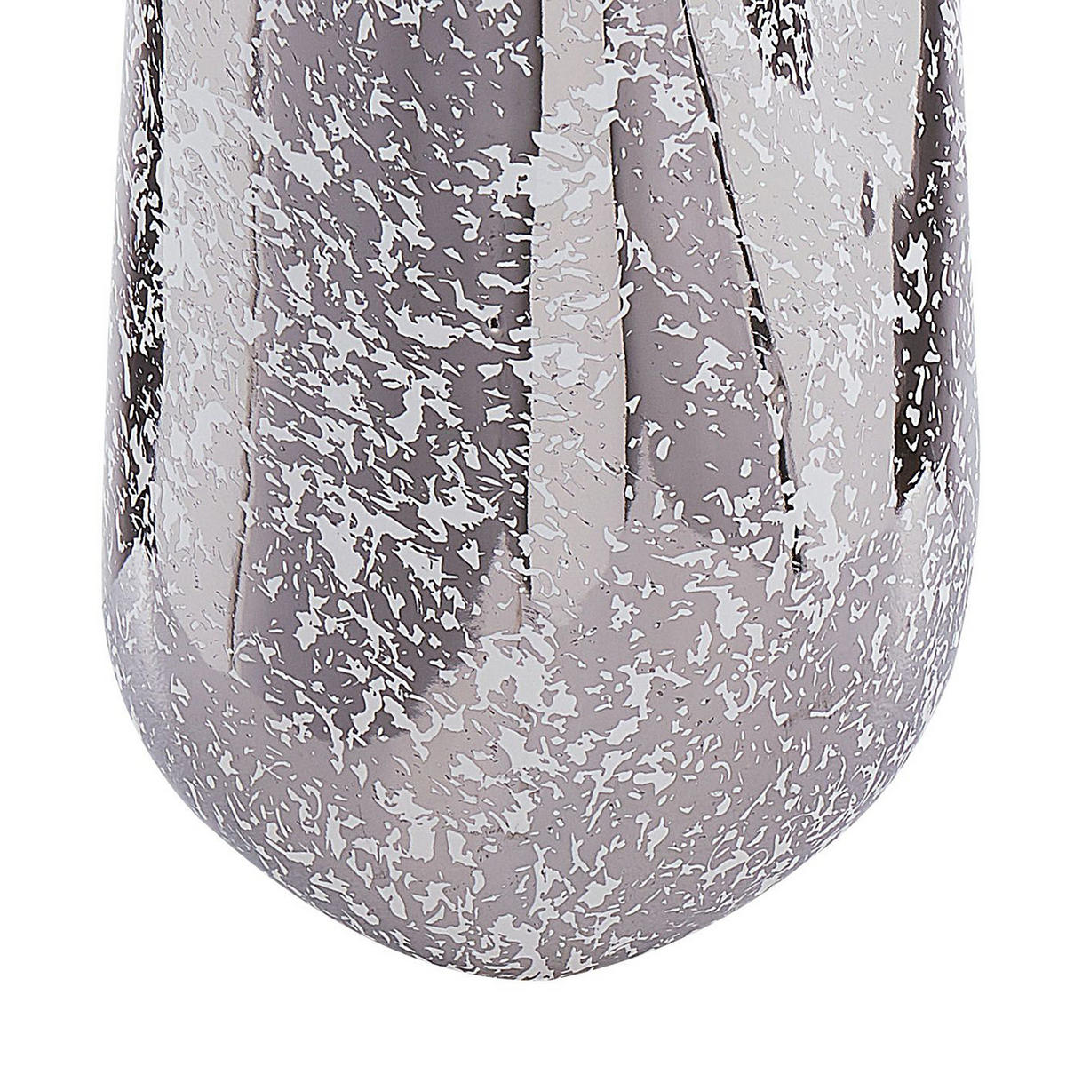 DEKOVASE Steinzeug silber Cirta - Silberfarben, Stein (27cm) - Beliani