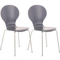 BESUCHERSTUHL Ede - 2er Set grau - Grau, Metall (43/86/45cm) - TPFLiving