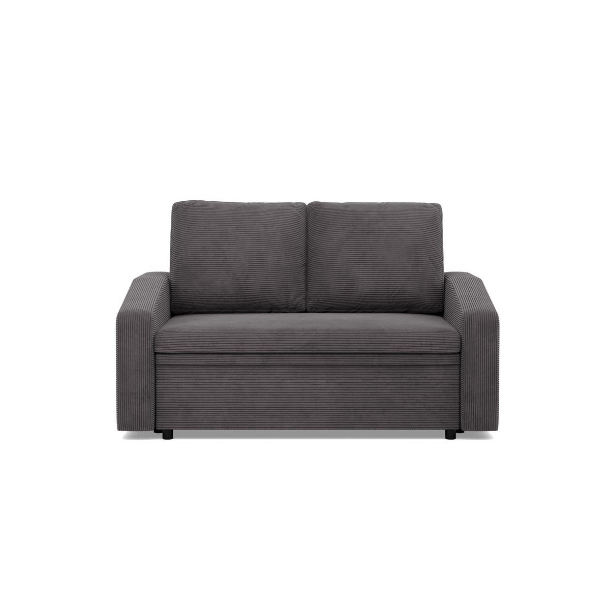 SOFA 2-SITZER MIT SCHLAFFUNKTION NEO, Cord - Dunkelgrau - Grau, Textil (148/90/87cm)