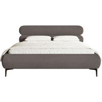 POLSTERBETT Roule Cord Grau 140x200 cm - Schwarz/Grau, Textil/Metall (140/200cm) - Selsey