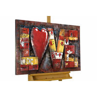 METALLBILD Rot 90/60 cm - Rot, Metall (4.5/60cm) - KUNSTLOFT