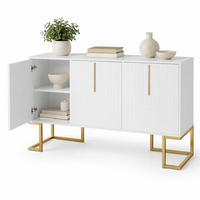SIDEBOARD 3-türig mit verstellbaren Regalböden MDF White - Weiß, Holzwerkstoff (138/80.5/40cm) - Meubliv