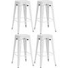 BARHOCKER 4er Set Metall weiß - Weiß, Metall (43/77/43cm) - CLP
