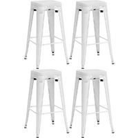 BARHOCKER 4er Set Metall weiß - Weiß, Metall (43/77/43cm) - CLP
