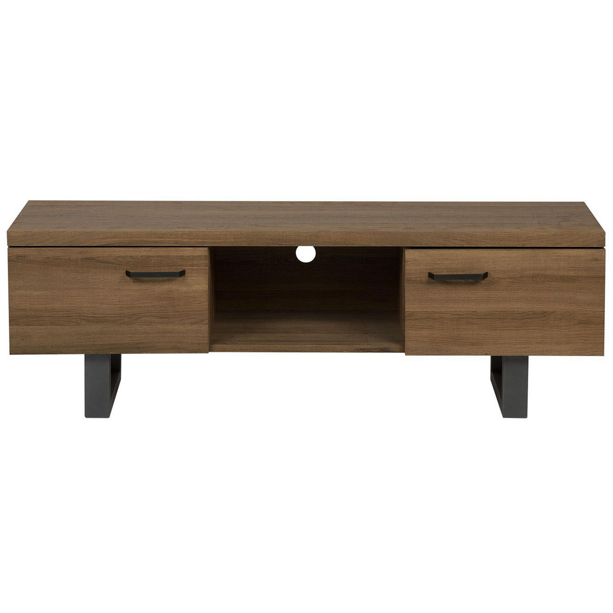 TV-MÖBEL Dunkelbraun, Grau TIMBER 41/140/47 cm - Dunkelbraun, Holzwerkstoff (140/47/41cm) - Beliani