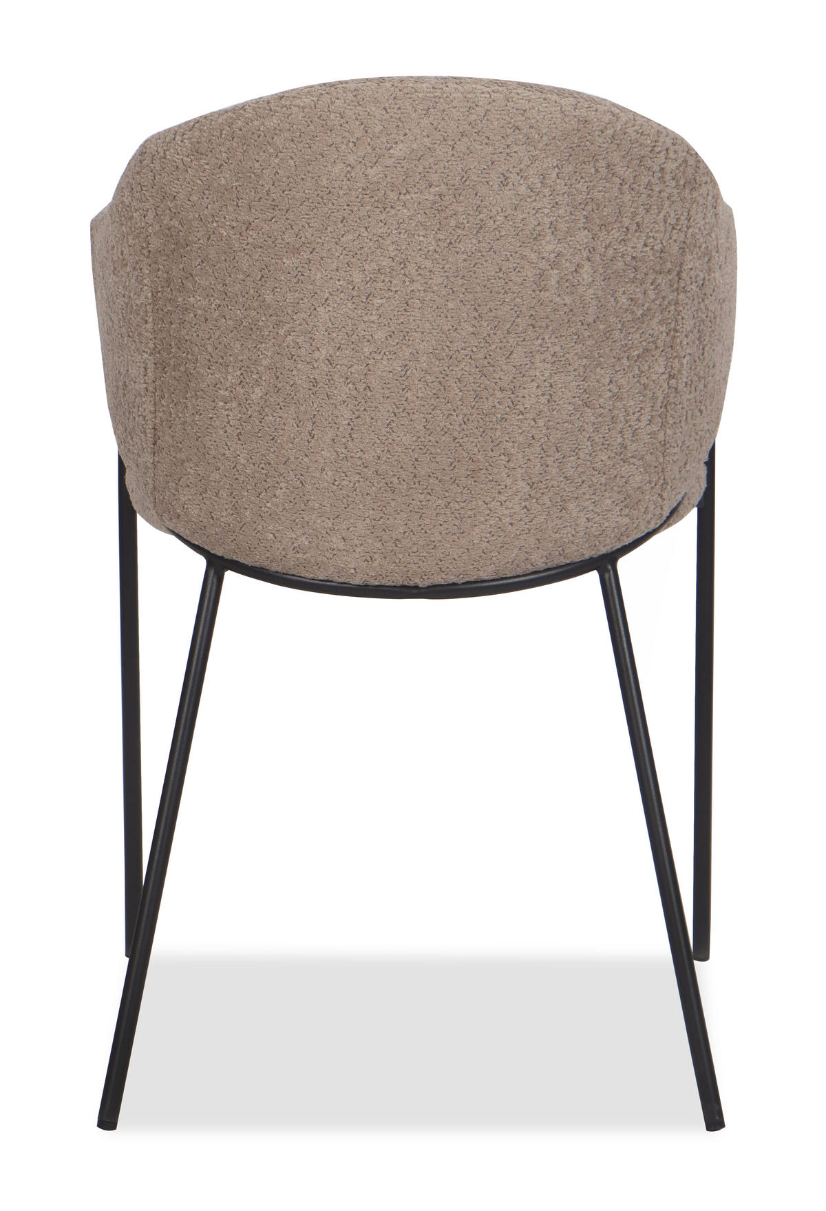 STUHL BUENO gespolsterter - dunkelbeige - Glamour Chenille - Beige/Schwarz, Textil/Metall (55/83/56cm) - NEW HOME