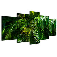 LEINWANDBILD Blätter 5-tlg. 200x100 cm - Multicolor, Holz (200/100cm) - LUMASOUL