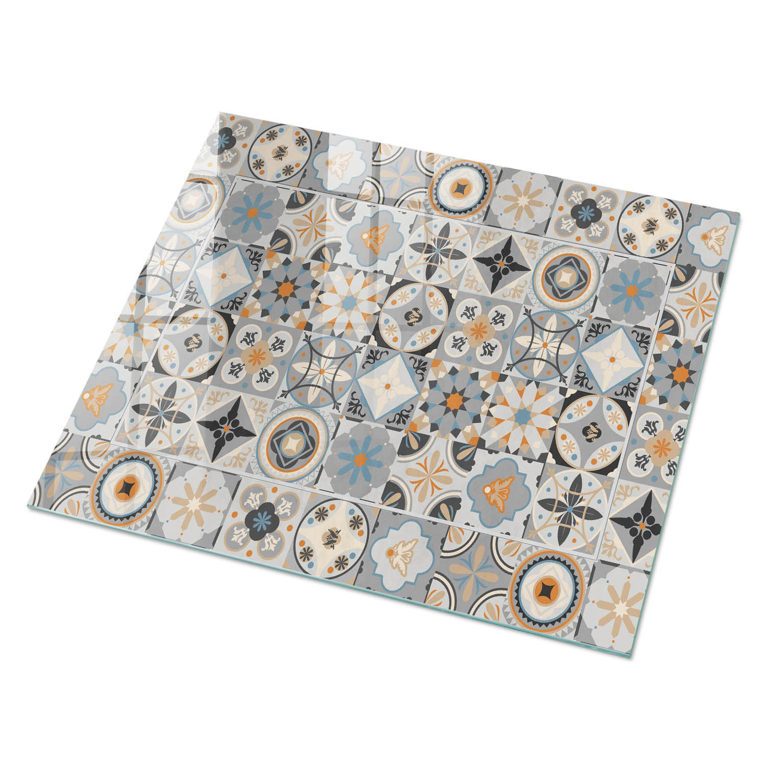 GLASPLATTE 80x60 cm – Farbenfrohes Mosaik - Braun, Glas (0.4/80/60cm) - ArtPrintCave