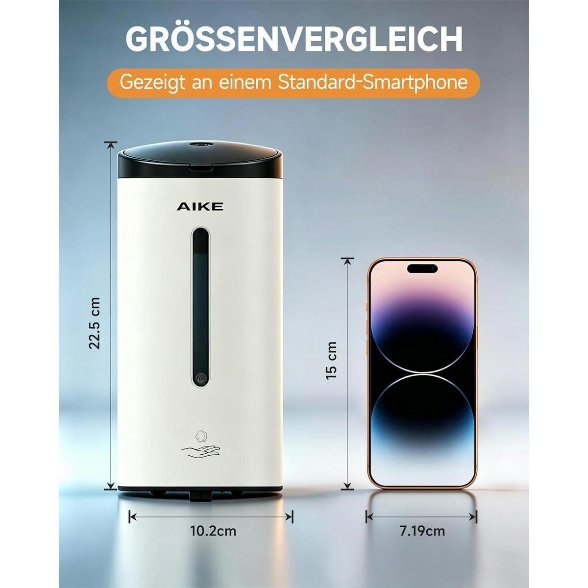 SCHAUMSEIFENSPENDER AIKE FoamCore Wandmontage 750ML Edelstahl Matt Weiß - Weiß, Metall (10.9/10.8/22.1cm)