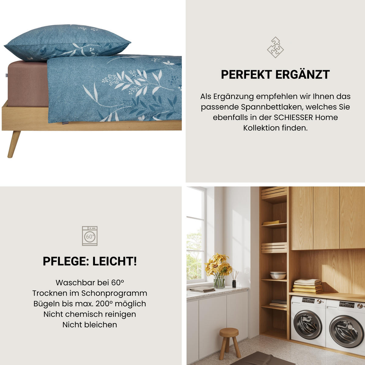 BETTWÄSCHESET Kicky - Renforcé - 2-teilig - 155 x 220 cm - Petrol - Petrol, Textil (155/220cm) - SCHIESSER