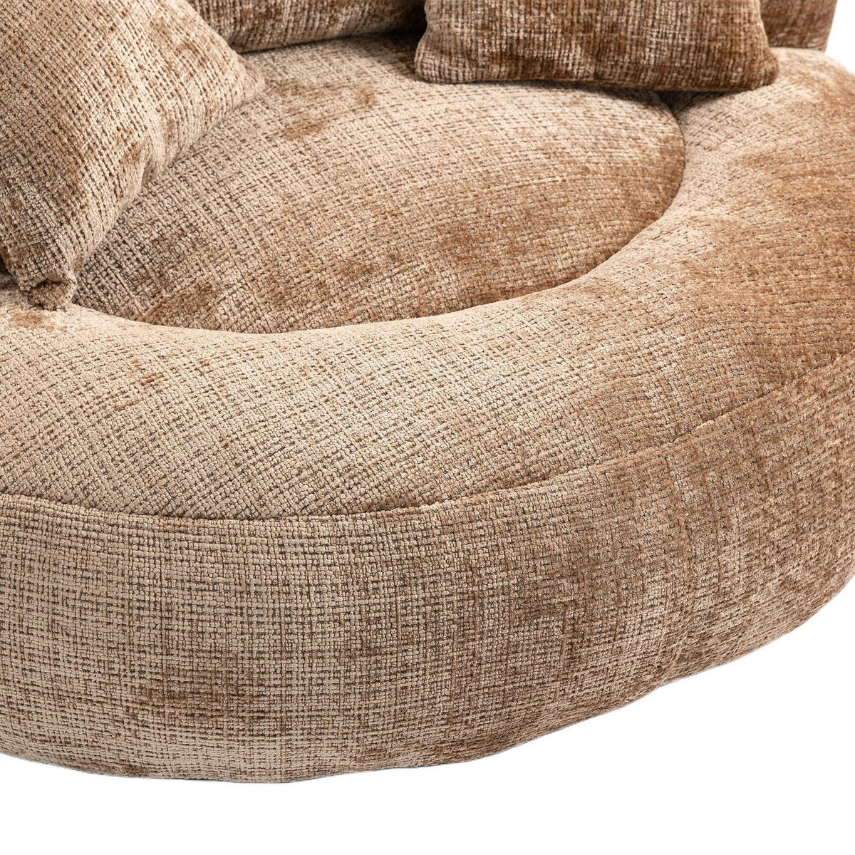 SITZSACK Chenille, Sofa mit 3 extra Kopfkissen,Chenille,Braun - Braun, Textil (108/52/108cm) - LVHOM