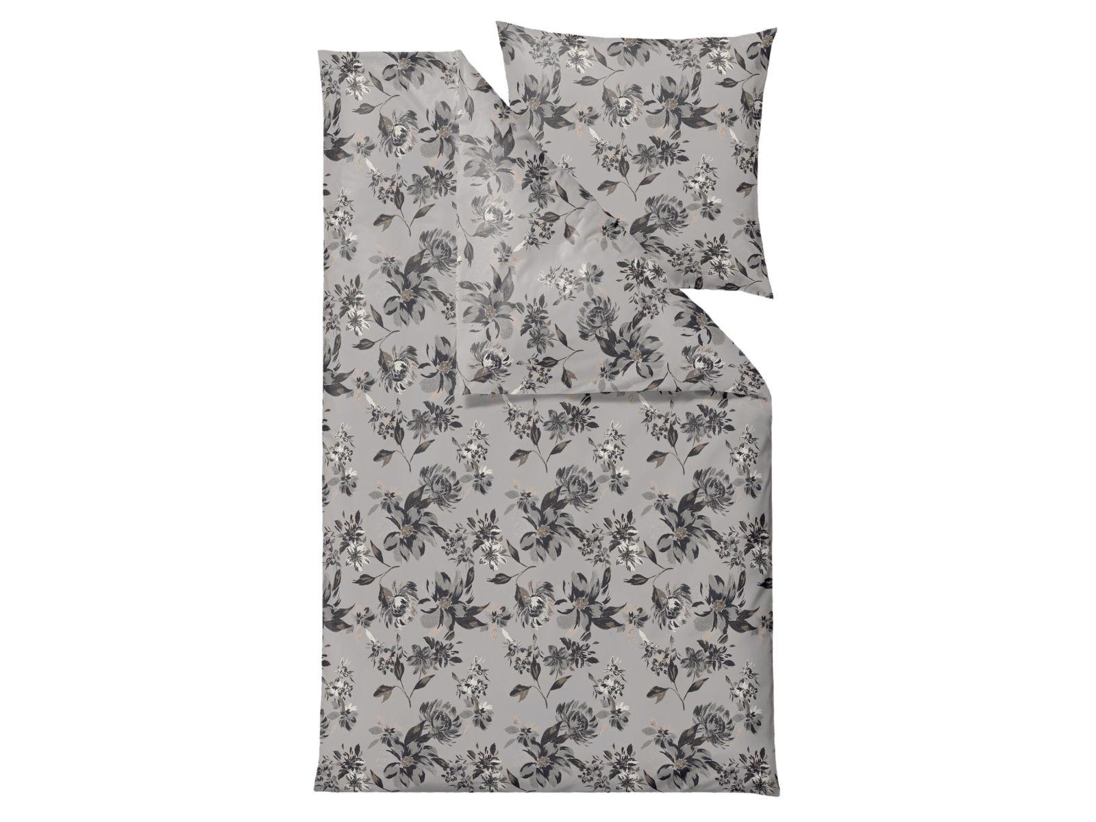 BETTWÄSCHE History Bloom grau 135/200 cm Bio-Baumwolle - Grau, Textil (135/200cm) - Södahl