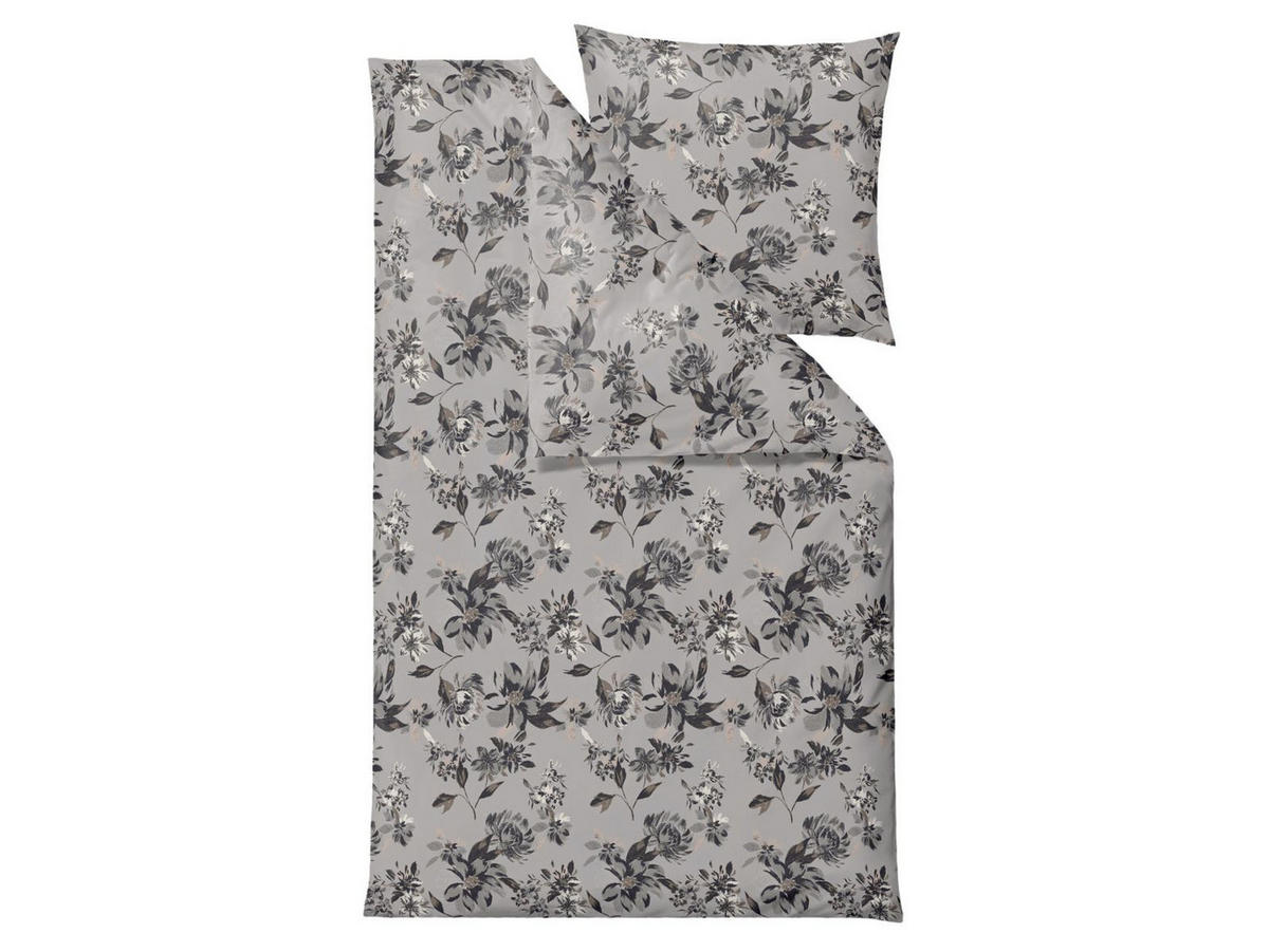 BETTWÄSCHE History Bloom grau 135/200 cm Bio-Baumwolle - Grau, Textil (135/200cm) - Södahl