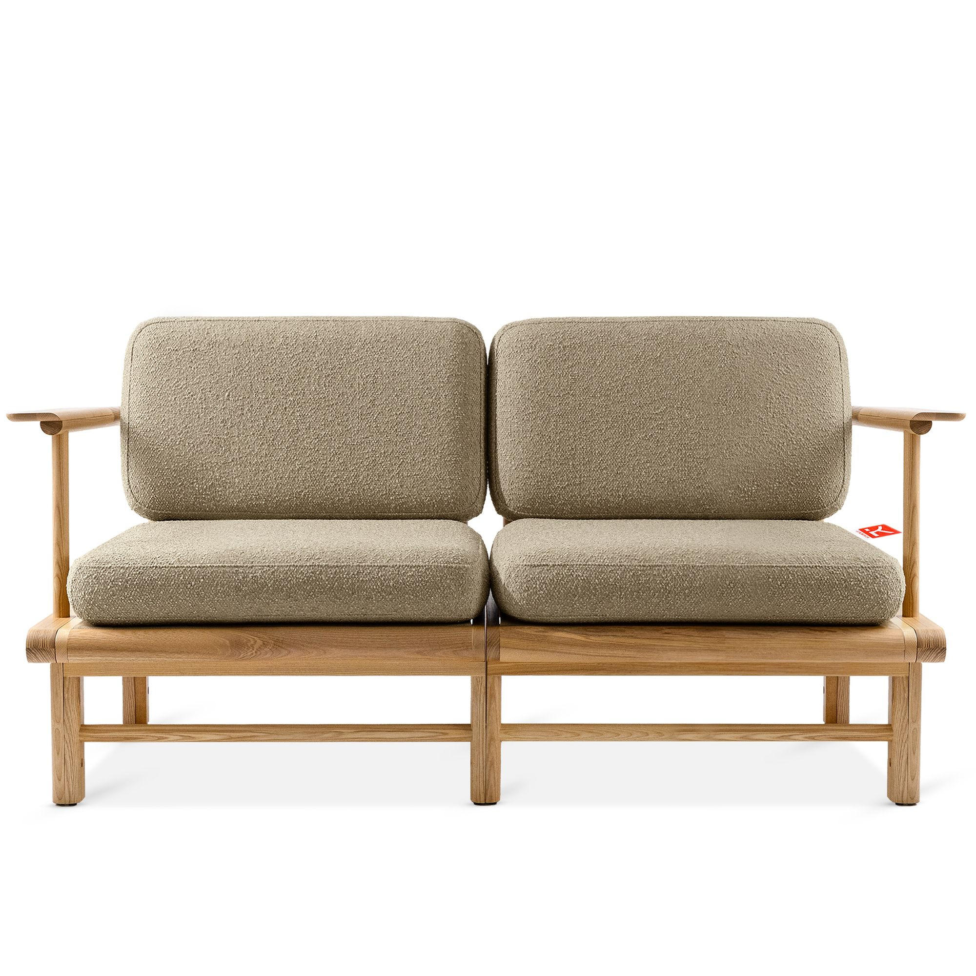 GARTENSOFA ATREDA 2-Sitzer - Beige, Holz/Textil (160/74/80cm) - KONSIMO®