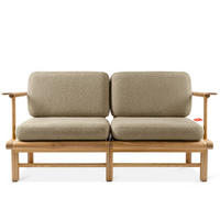 GARTENSOFA ATREDA 2-Sitzer - Beige, Holz/Textil (160/74/80cm) - KONSIMO®