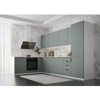 WINCKELKÜCHE 330 × 210 cm Sorento K52-M330 - Weiß/Grün, Holz/Metall (330/212/210cm)