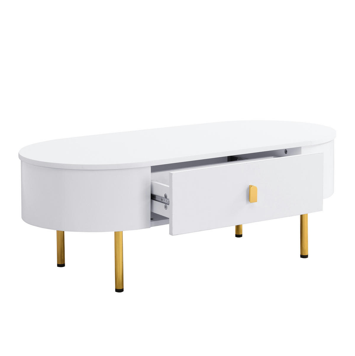 KLUBSKA miza, 108/50/40 cm bela, MDF z 2 predaloma - bela, leseni material (108/50/40cm) - BEAOK