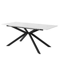 ESSTISCH 150/180 cm Schwarz-Weiß aus MDF mit Ausziehfunktion - Schwarz, Holzwerkstoff (180/70/75.5cm) - OKMYHOME