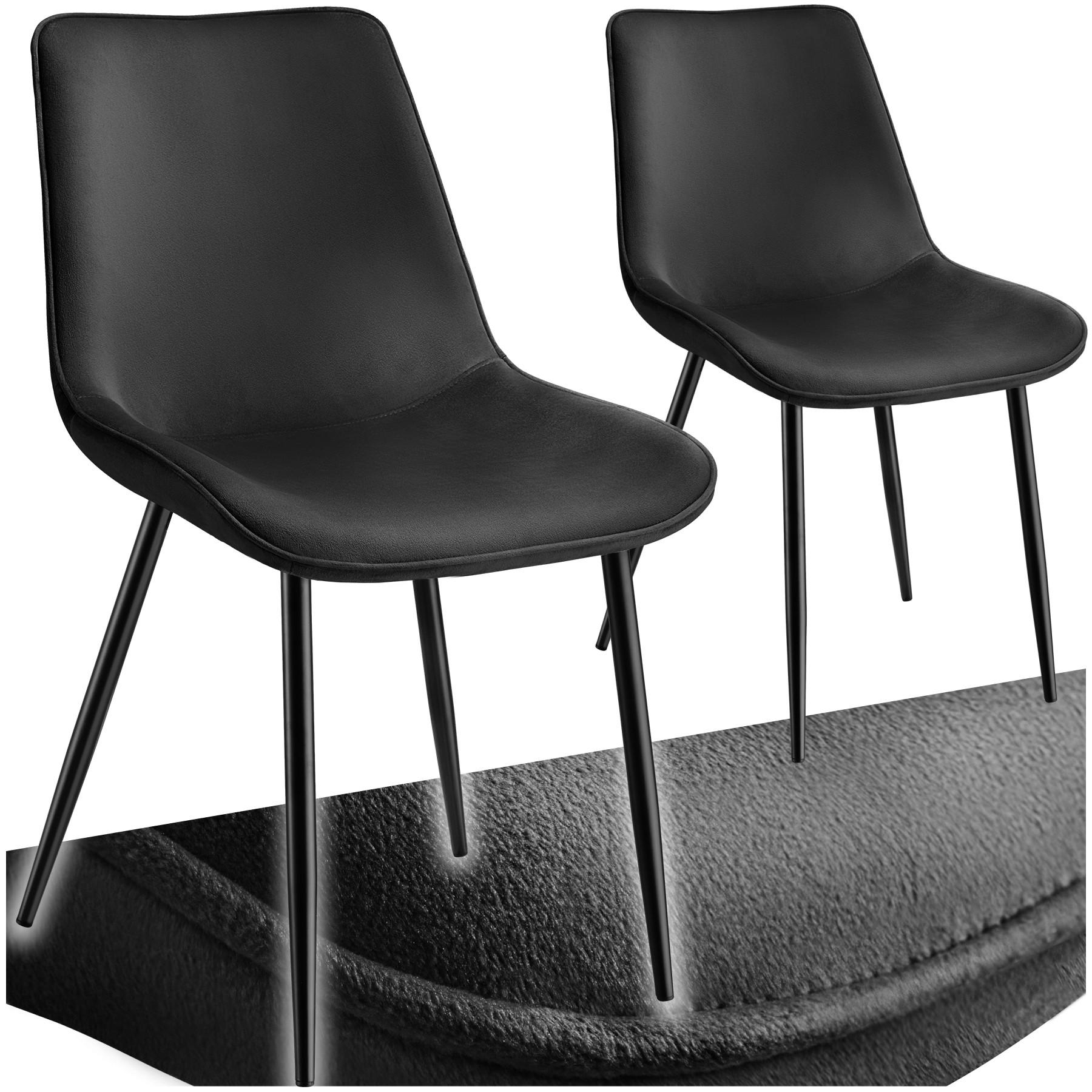 STUHL 2er Set Monroe 48 x 59 x 82 5 cm schwarz - Schwarz, Kunststoff (48/82.5/59cm) - tectake