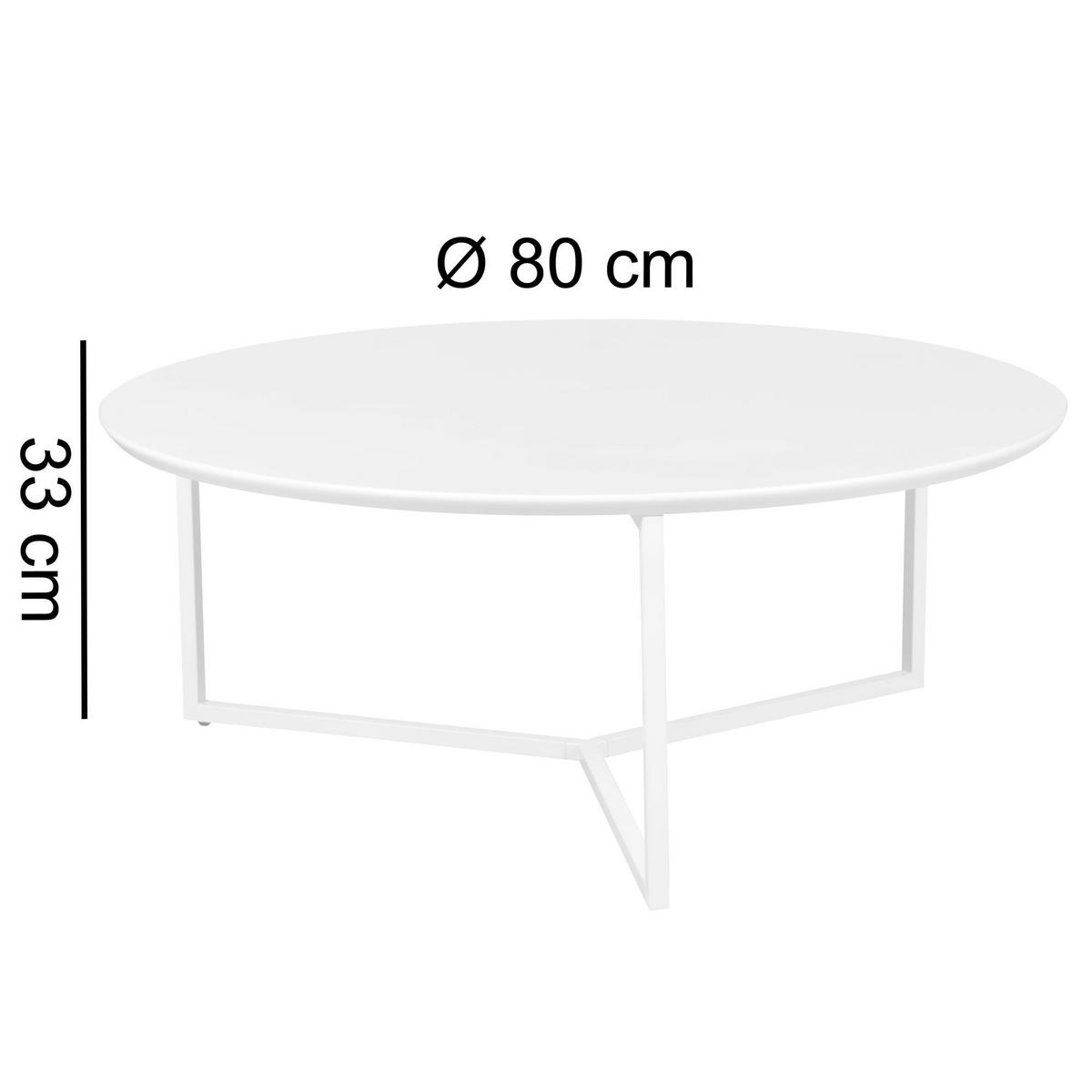 COUCHTISCH PER Wohnzimmertisch Weiß - Weiß, Holzwerkstoff (80/80/33cm) - tinkaro