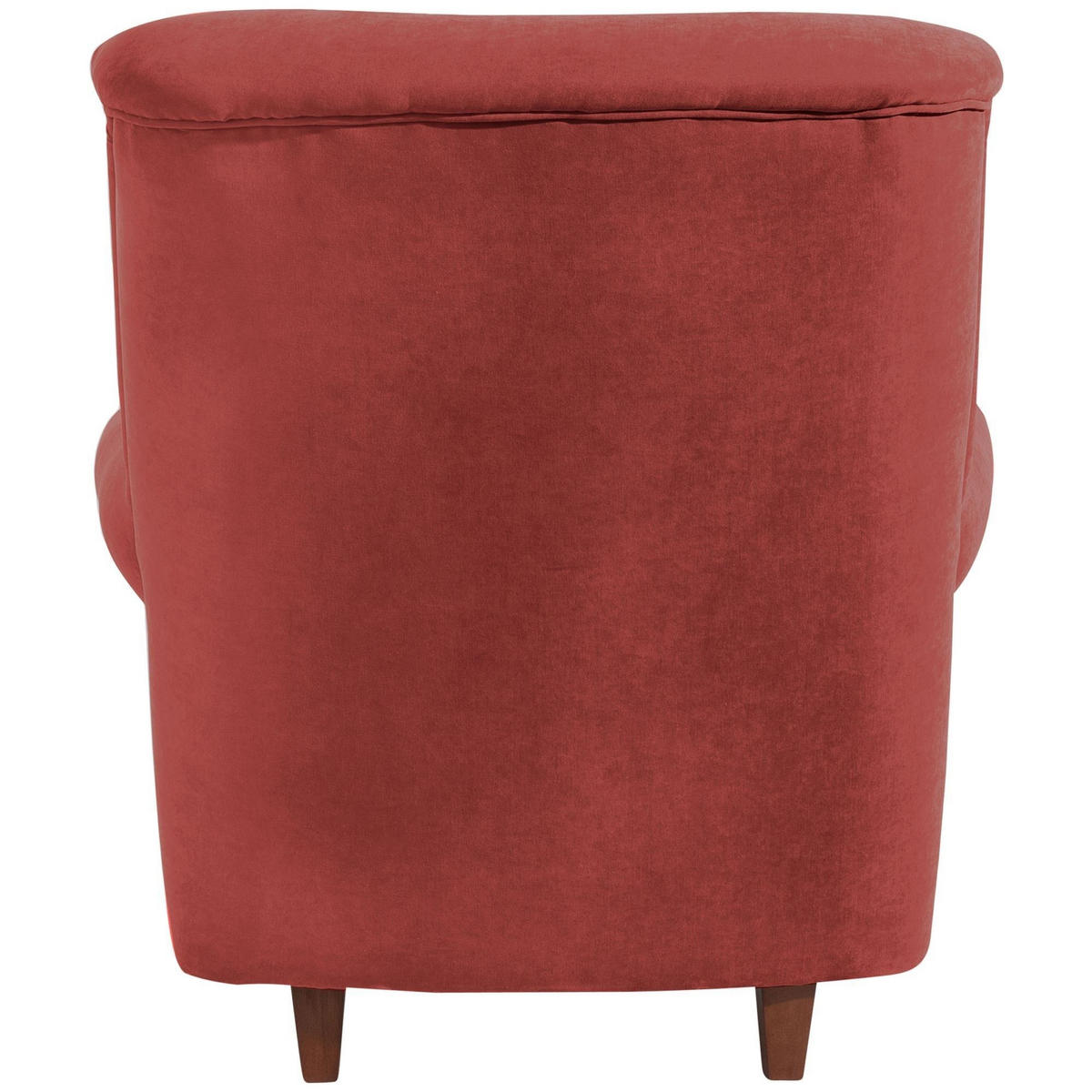 HOCHLEHNSESSEL Katrin Bezug Veloursstoff Buche nussbaum dunkel / terracotta - Rot, Kunststoff (91/98/90cm) - 58aufmkessel