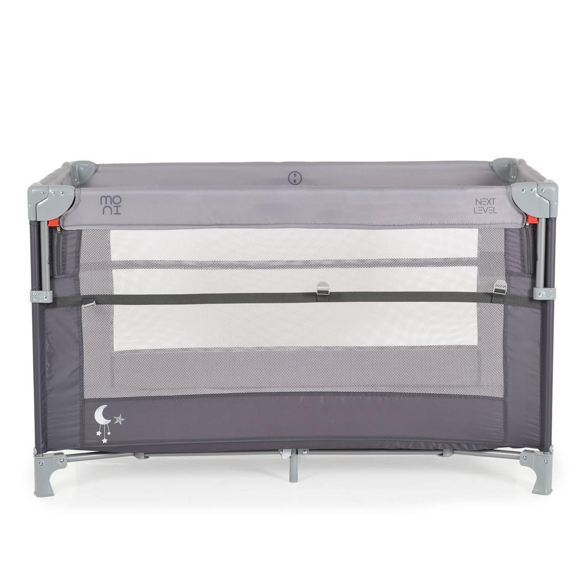 REISEBETT Next Level, 2 Ebenen grau Matratze, Seite zum klappen, Beistellbett - Grau, Kunststoff (60/120cm) - Moni