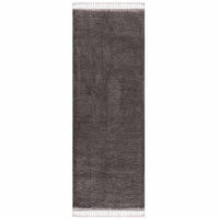 HOCHFLOR-TEPPICH Shaggy Pulpy 100 Anthrazit 80x300 cm - Grau, Textil (80/300cm) - carpet city