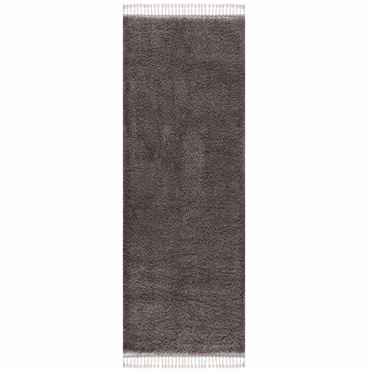 HOCHFLOR-TEPPICH Shaggy Pulpy 100 Anthrazit 80x300 cm - Grau, Textil (80/300cm) - carpet city