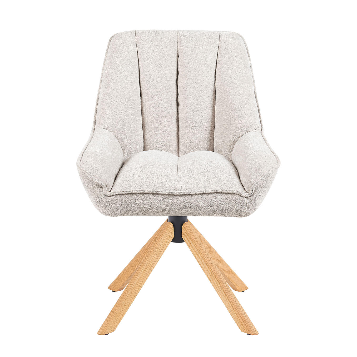 DREHSTUHL Mika-Leon - Honigeiche/Creme, Eichenholz/Holz (60/88/68cm) - DUBI Möbel