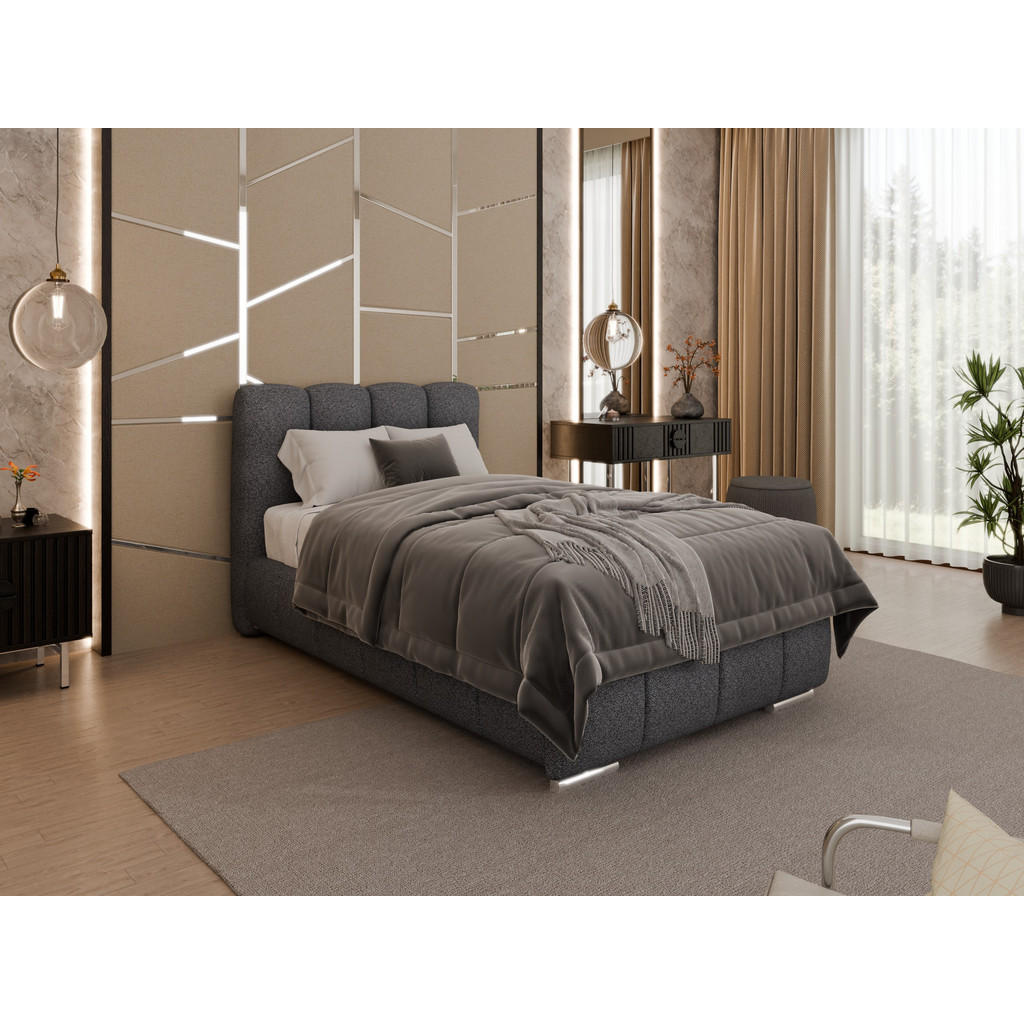 Thumbnail - Panda Möbel Polsterbett, Schwarz, Holz, 100x200 cm, Schlafzimmer, Betten, Polsterbetten