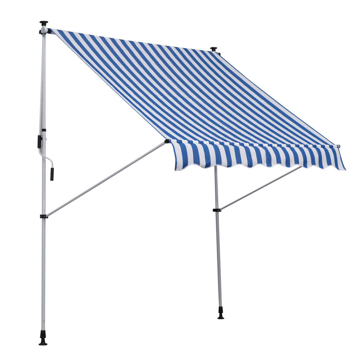 MARKISE, Grau+Weiß, Aluminium, Stahl, Polyester - Blau, Metall (150/280/200cm) - Outsunny