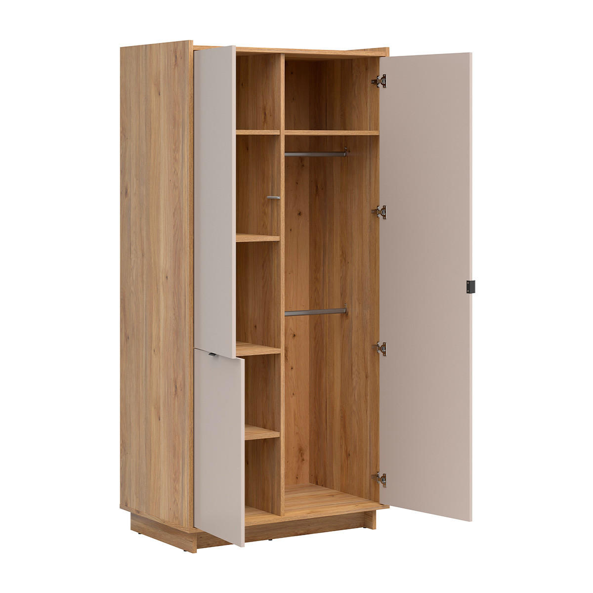 SCHRANK 3 Türen Donna Kaschmir - Beige, Holzwerkstoff (96.5/209/58cm) - Petits-meubles