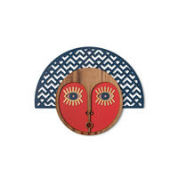 WANDDEKO MASKE Rot 43x35cm - Rot, Holzwerkstoff/Kunststoff (43/35/1cm) - KUNSTLOFT