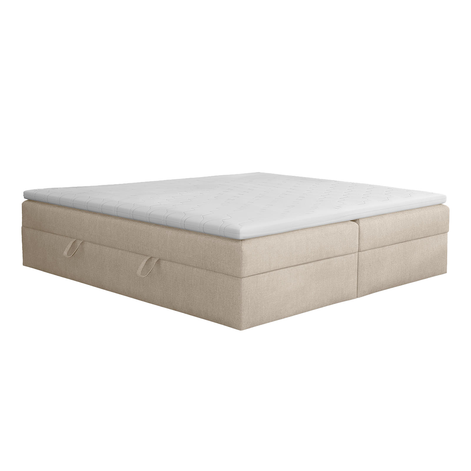 BOXSPRINGBETT Huush 200x200 cm, Ecru - Sandfarben, Textil (200/200cm) - Fedve