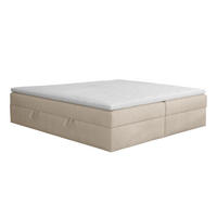 BOXSPRINGBETT Huush 200x200 cm, Ecru - Sandfarben, Textil (200/200cm) - Fedve
