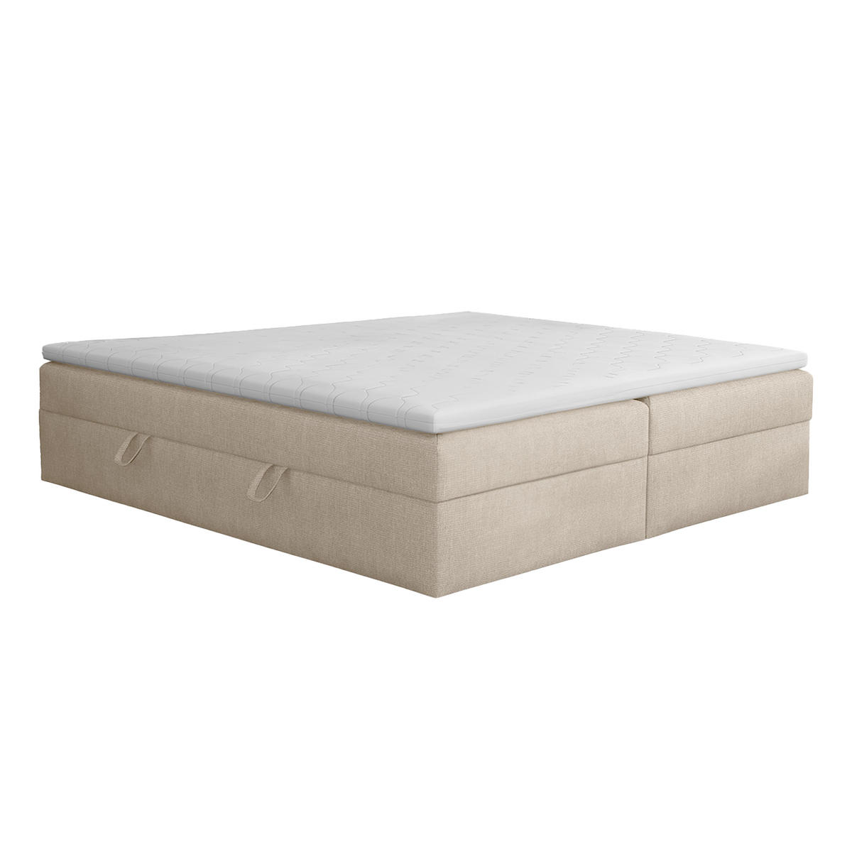 BOXSPRINGBETT Huush 200x200 cm, Ecru - Sandfarben, Textil (200/200cm) - Fedve