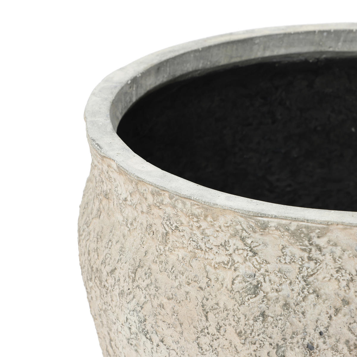 PFLANZKÜBEL in Betonoptik, hellgrau, Ø 42 × H 37 cm - Weiß, Naturmaterialien (39cm)
