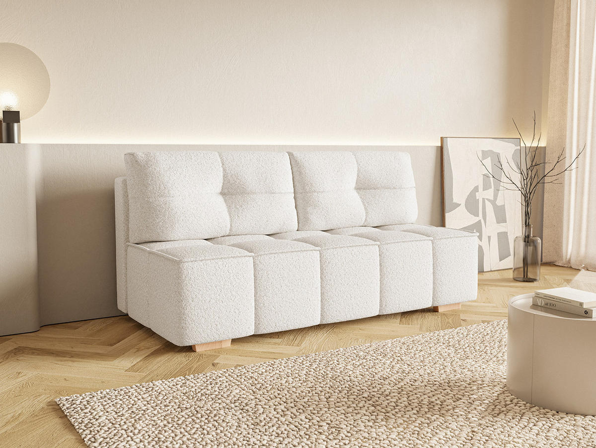 SOFA Miia mit Schlaffunktion, Ecru - Ecru, Textil (196/90/85cm) - Fedve