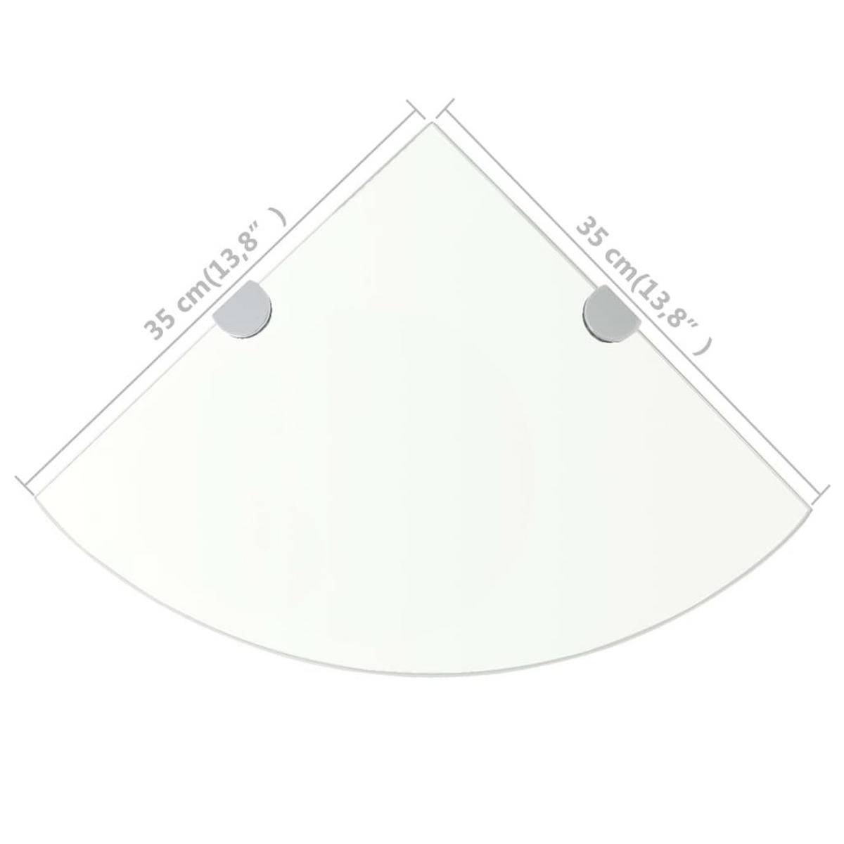 WANDBOARD für die Ecke 35/35 aus Glas Transparent mit Verchromten Halterungen - Transparent, Glas (35/0.8/35cm) - vidaXL